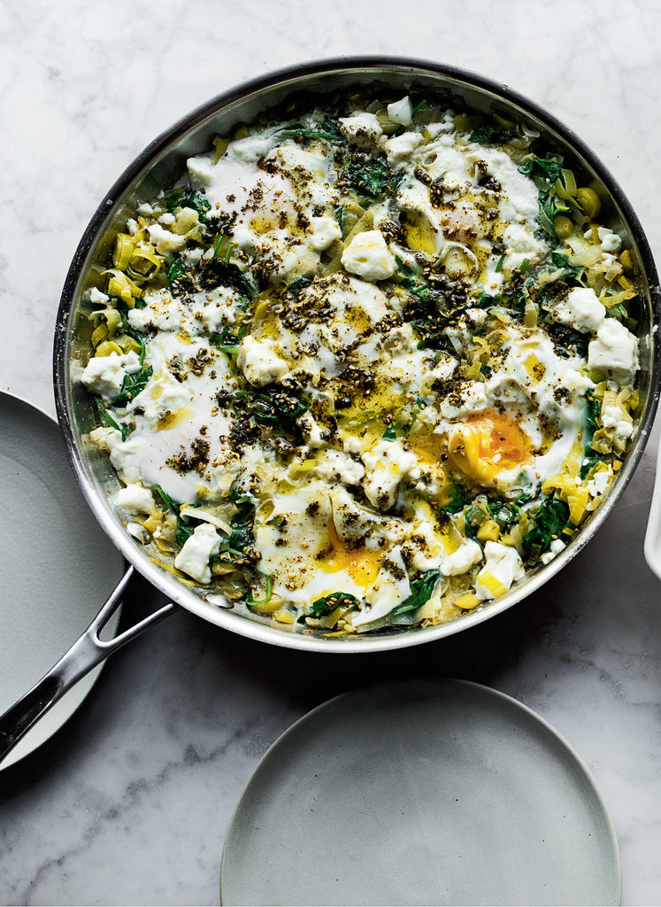 Braised Eggs with Leeks and Za'atar